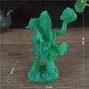 Jade Green Hanuman Statue – Resin Hindu Monkey God Figurine for Home Decor