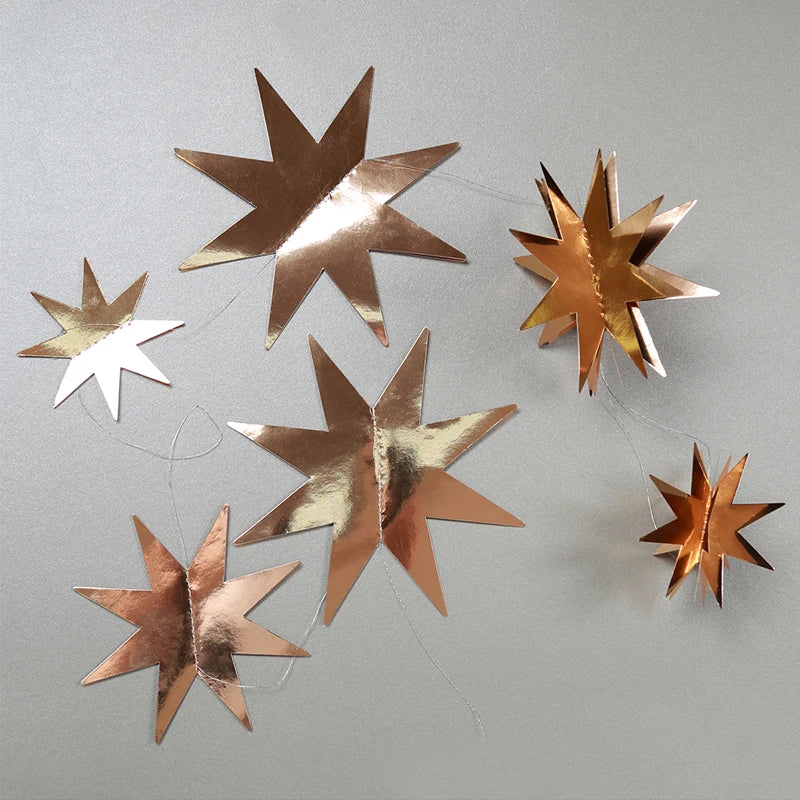 Gold Twinkle Star Paper Garlands