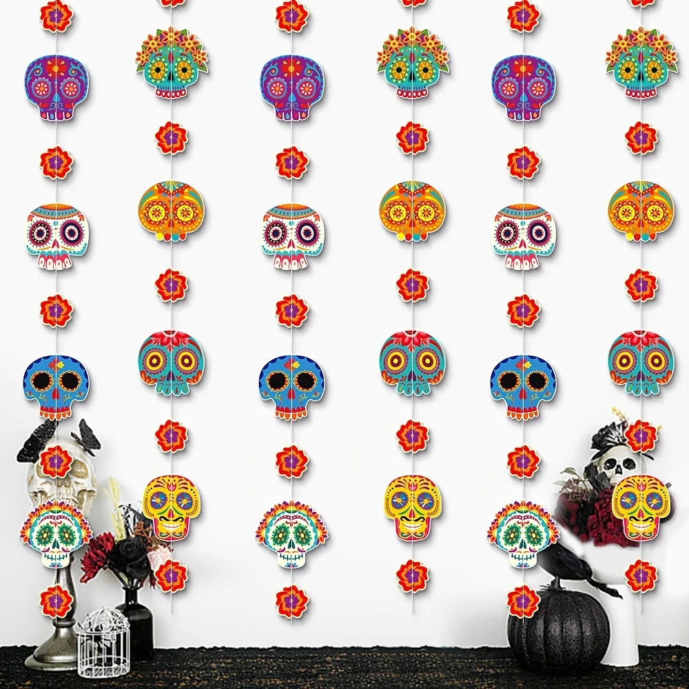 Day of the Dead Skull Garland Hanging Decorations