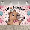 Cute Capybara Cartoon Birthday Party Backdrop