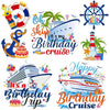 A set of seven colorful door magnets featuring birthday cruise themes and ships for decorations.