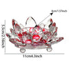 Elegant crystal lotus candle holder with pink and red accents for home decor