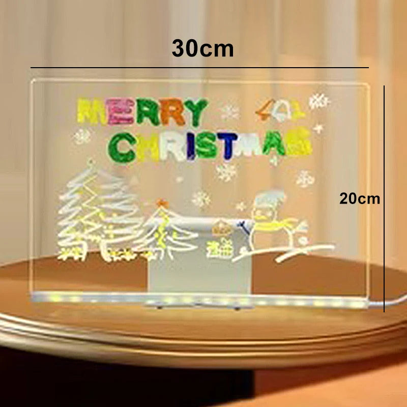 Illuminated Acrylic Drawing Board with Colorful Pens