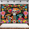 Day of the Dead Skeleton & Floral Backdrop for Party Photo Booth