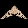 A pair of intricately carved oak wood corner decorations featuring a branch and crown design.