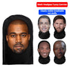 Black mesh headgear for funny exercise featuring various celebrity faces