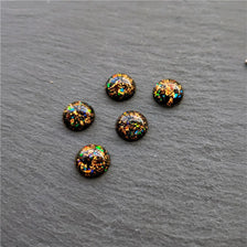 Round Resin Cabochons with Gold Foil for Jewelry Making