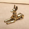 Handmade Egyptian Pharaoh dog statue in gold color