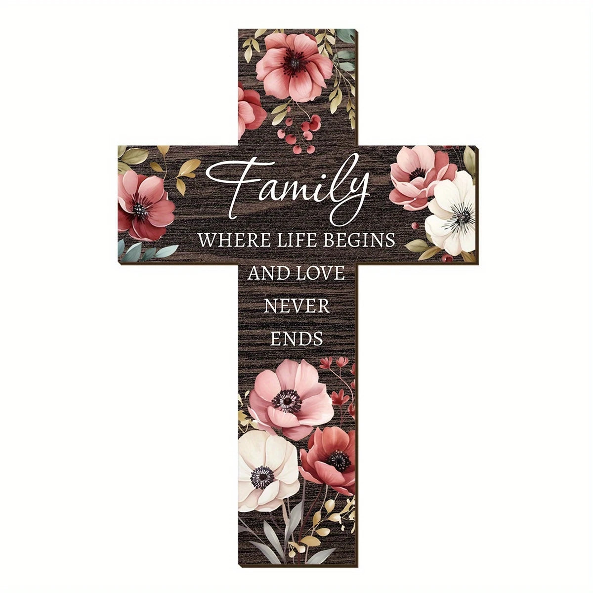 Rustic Wooden Cross Wall Decor for Home & Prayer Room