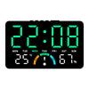 Digital alarm clock displaying 22:08 with a temperature of 25°C and humidity of 67%