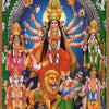 Durga Goddess Vintage Canvas Wall Art – Hindu Deity Print for Living Room & Home Decor