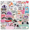 A collection of creative romantic reading stickers featuring various themes like enemies to lovers and book club ideas