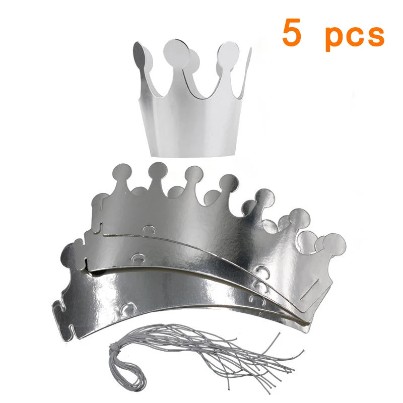 Happy Birthday Paper Party Hats – Prince & Princess Crowns for Kids and Adults