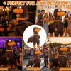 Inflatable dachshund dog costume for adults shown in various party and festival contexts.