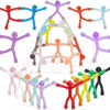 A collection of colorful humanoid silicone magnets in various poses and colors for office or locker decoration.