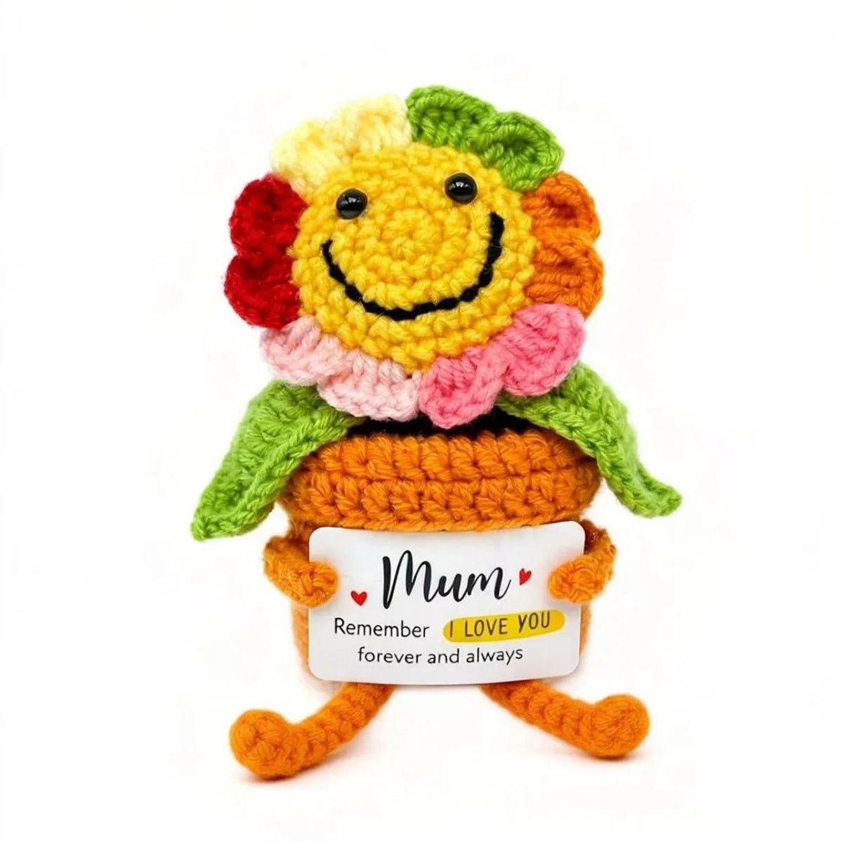 Handmade Crochet Tulip & Sunflower Potted Plant Set