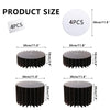 Black folding dessert table cupcake display stand with various sizes shown in a circular view and profile.