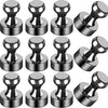 A set of twelve silver magnetic whiteboard stickers for various surfaces.