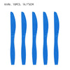 Ten blue plastic knives with 16.1-centimeter blades for a birthday party decoration set