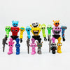 A collection of colorful robot joint mobile assembly worker game dolls and models.