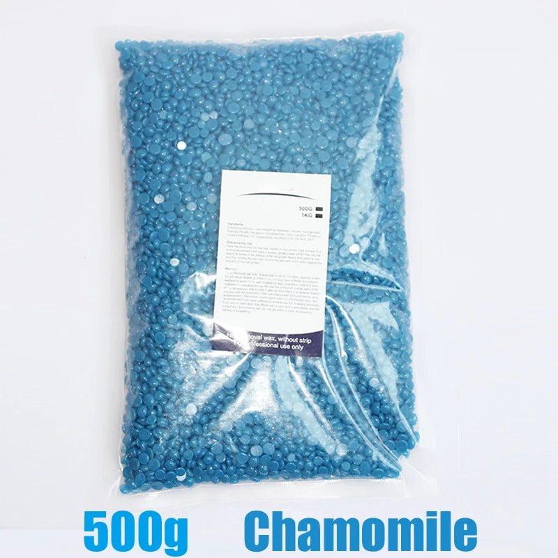 A bag of 500g Chamomile hard waxing beans for body hair removal