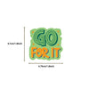 A green sticker with the text GO FOR IT in large, colorful letters surrounded by small yellow stars.