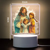 A 3D LED night light featuring an illustration of a bearded man and two children.