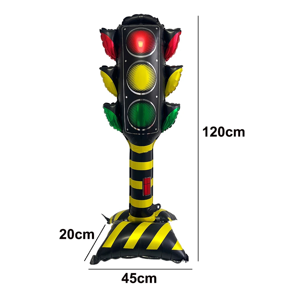 Race Car Birthday Party Balloon Decoration Set with Traffic Lights, Cones & Checkered Flags
