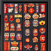 Collection de aimants de réfrigérateur colorés pour le Nouvel An chinois, avec des animaux zodiacaux et des personnages festi
