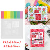 A set of floral love words stencils and stamps for DIY scrapbooking featuring red roses and green accents.