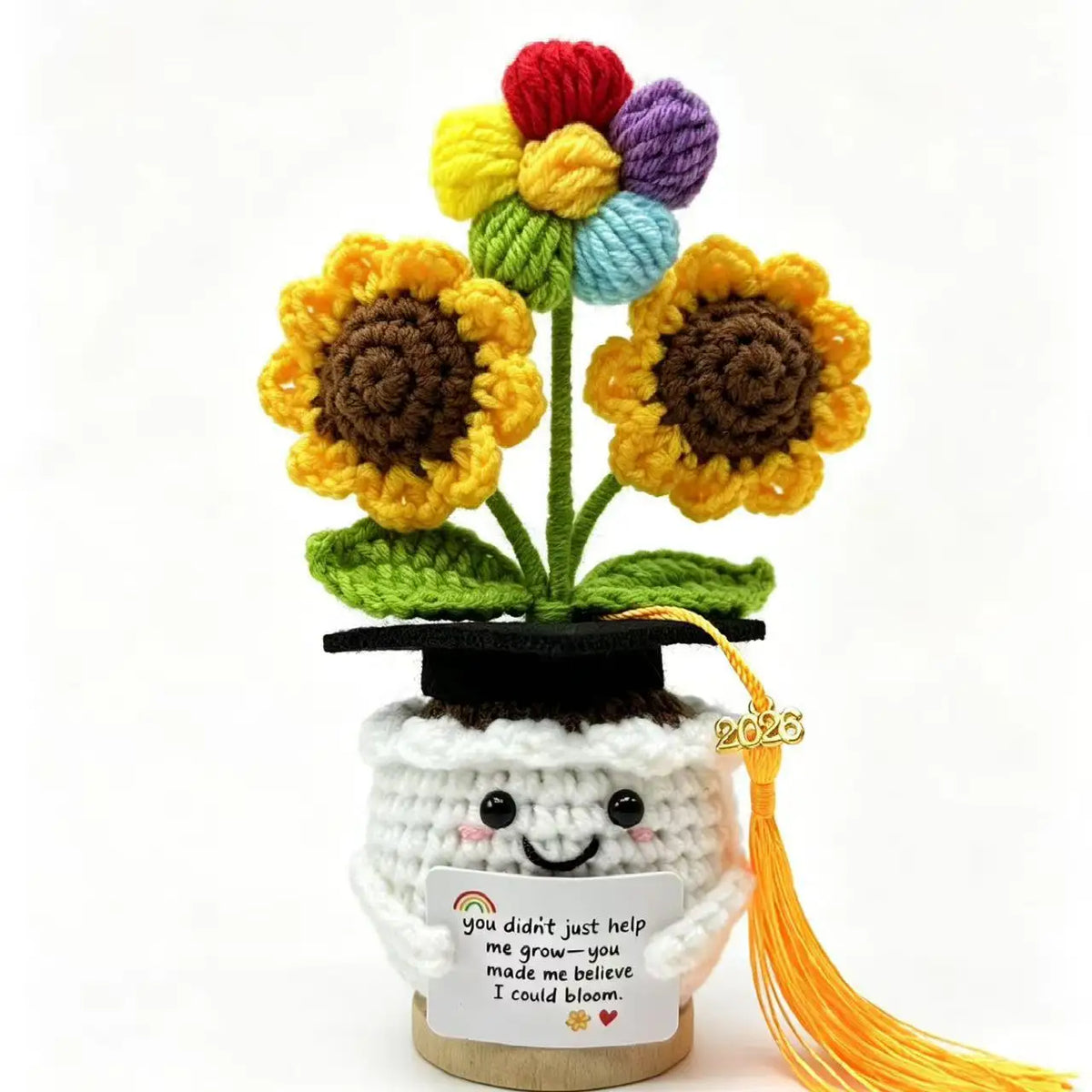 Handmade Crochet Tulip & Sunflower Potted Plant Set