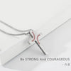 Silver stainless steel cross pendant necklace with a baseball pattern and the inscription All things are possible