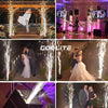 A series of photos showing a cold spark machine creating dazzling effects during an event.