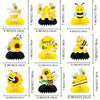 Ein Set aus 3D-Bienen- und Sonnenblumen-Servierdekorationen in Gelb und Schwarz zum Dekorieren.