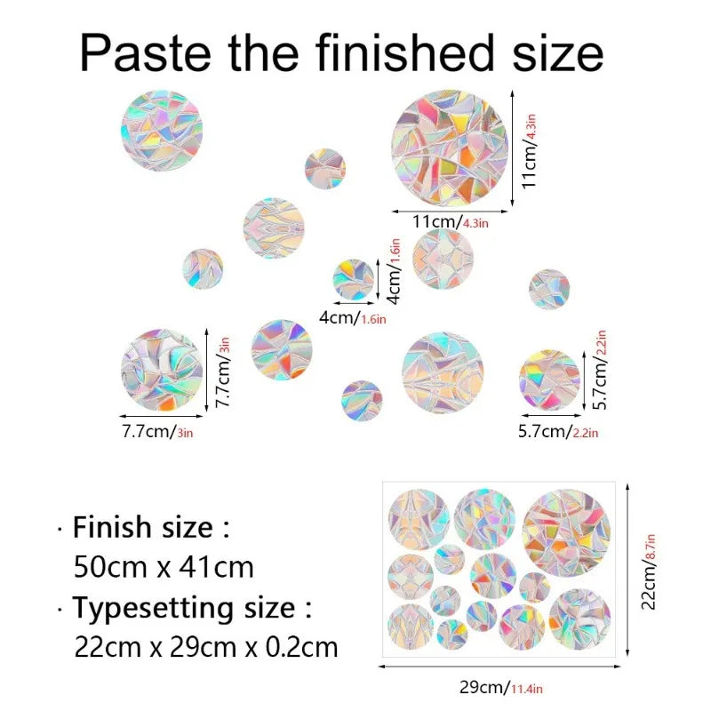 Rainbow Prism Window Stickers – 29 Assorted Sun Catcher Designs