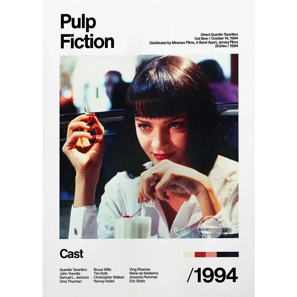 Movie poster featuring Leonardo DiCaprio in a dramatic close-up shot for Pulp Fiction 1994