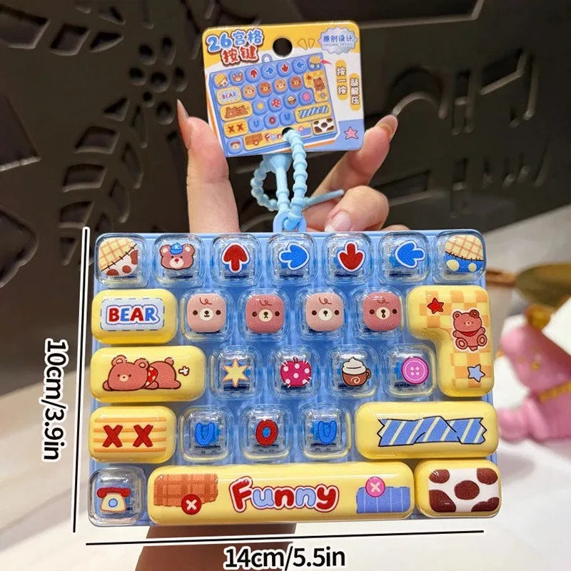 Giant Keycap Fidget Clicker Keychain Set