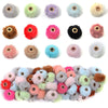 Collection de perles en peluche colorées pour la fabrication de bijoux DIY.