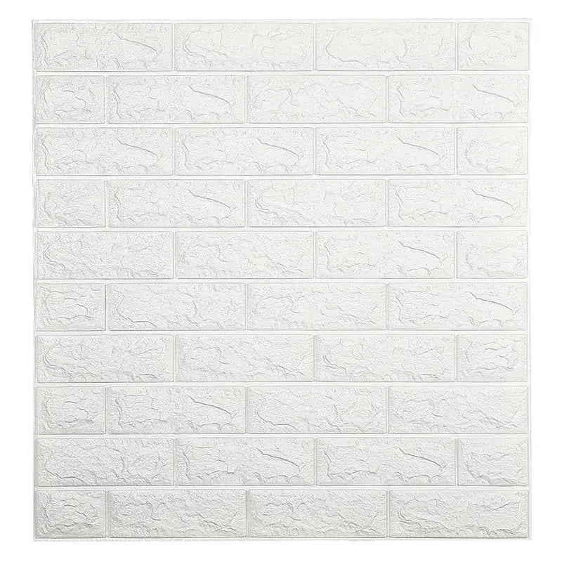 White self-adhesive 3D brick wall panels made of waterproof foam for interior decoration
