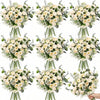 A collection of 30 mixed artificial floral stems featuring white roses, eucalyptus, and baby's breath.