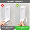 Comparison showing the wrong and correct ways to remove strong self-adhesive picture hanging hooks