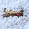 Natural polished white pebble stones for aquariums and planters are scattered on a white background.