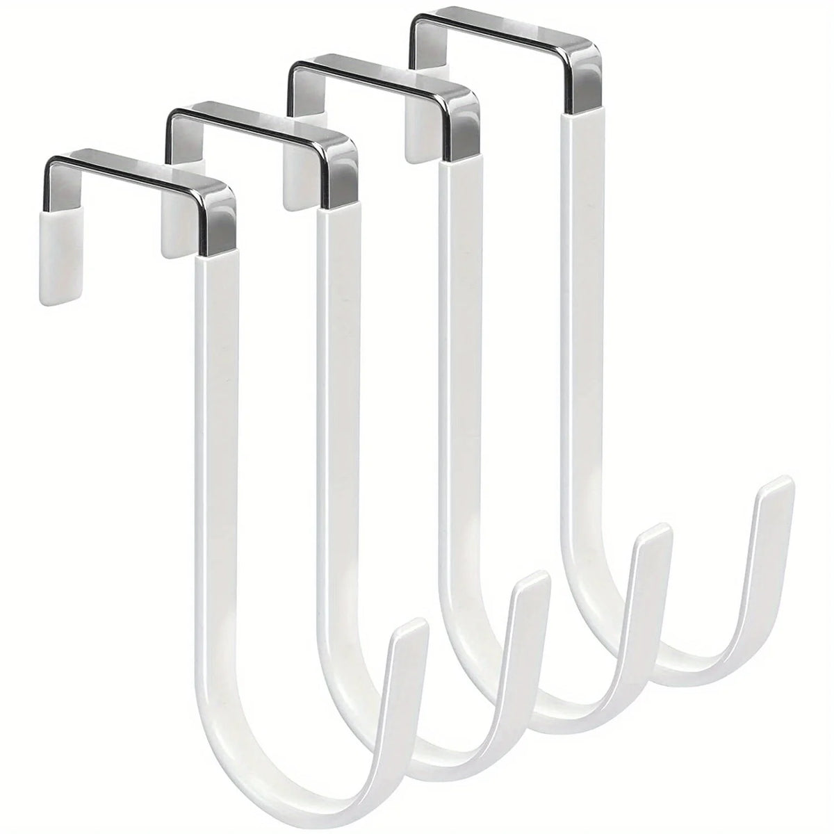 A set of heavy-duty door hangers with a scratch-protective rubber coating, shown in white.