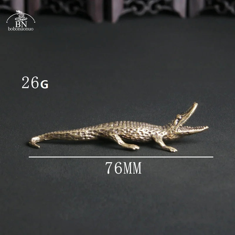 Handcrafted Copper Crocodile Incense Burner Figurine