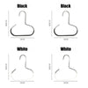 A set of round hooks in black and white, measuring 14cm in length and 14.5cm in height.