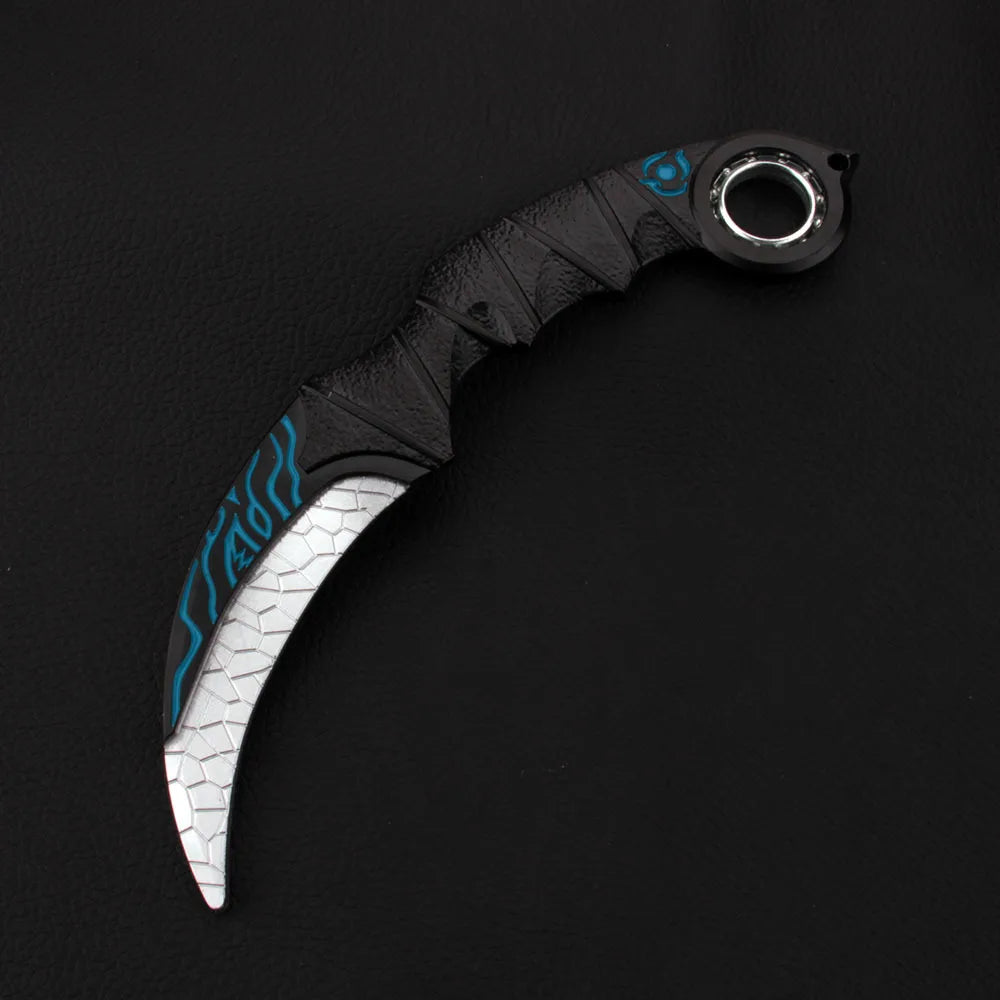 Anime-style blue dragon rotating claw knife model collectible display piece