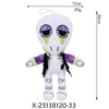 A white plush toy with purple accents and large eyes, measuring 17cm tall and weighing 83g.