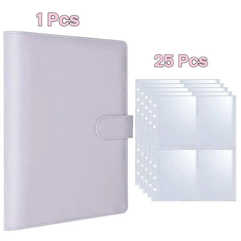 A set of A5 PU leather photocard binders, including one individual binder and twenty-five individual photo card sleeves.
