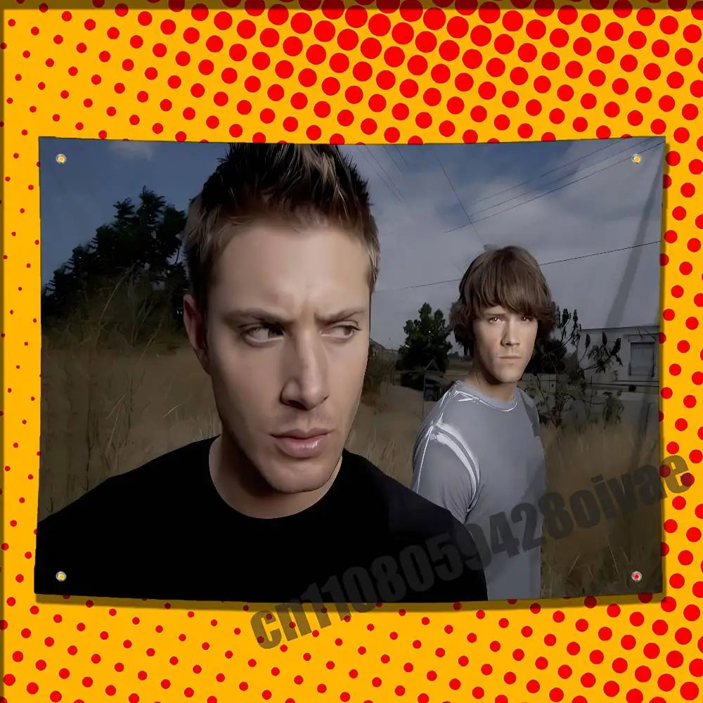A promotional image featuring two men, one with short hair and another with longer hair, set against a natural outdoor backgr