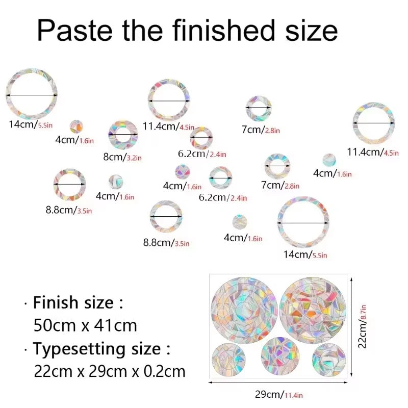 Rainbow Prism Window Stickers – 29 Assorted Sun Catcher Designs